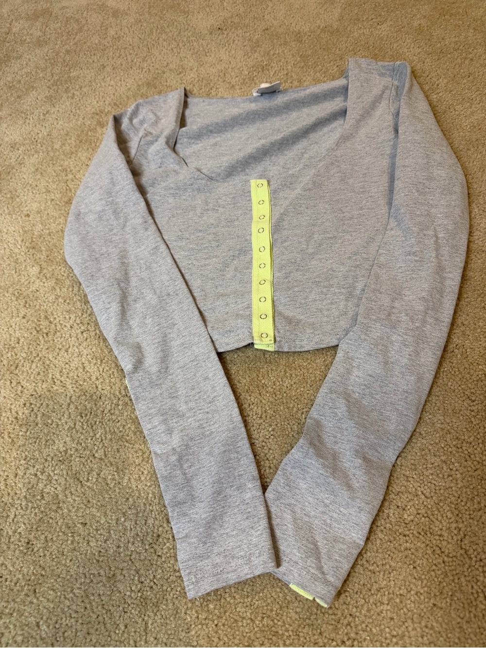 For Love & Lemons Gray Neon Snap Button Crop Top S - Picture 7 of 11